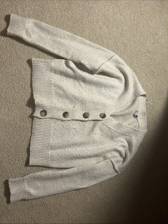 Sweaters - Cozy Cream Button-Front Women’s Cardigan Sweater